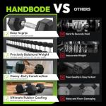 Hex Dumbbell Rubber Encased Strength Training Dumbbells, Hand Weight For Workout & Exercise/Pair of 7.5LB