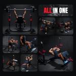 Yoleo 1980LBS 10-in-1 Weight Bench with Rack - Bench Press Set, Leg Extension, Preacher Curl & Flat/Incline/Decline Full Body Workout Bench, Adjustable Olympic Weight Benches for Home Gym(47.44IN WIDE GRIP)