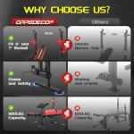 900LBS Weight Bench Set with Squat Rack