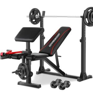Adjustable Weight Bench & Squat Rack Set