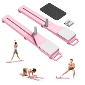 MERACH Pilates Board, Multifunctional Abdominal Plate, Detachable Ab Trainer Machine with Anti-Slip and Quiet Design, Portable Pilates Reformer for Core Workouts, Home Gym Equipment for Women (Pink)