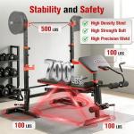 MAIDOMA Foldable 1500LBS 6 IN 1 Olympic Weight Bench Set with Squat Rack, Leg Extension/Curl & Preacher Curl, Adjustable Bench Press Set with Safety Bar Catches for Home Gym Full Body Workout