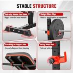 MAIDOMA Foldable 1500LBS 6 IN 1 Olympic Weight Bench Set with Squat Rack, Leg Extension/Curl & Preacher Curl, Adjustable Bench Press Set with Safety Bar Catches for Home Gym Full Body Workout