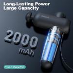 Nekteck Massage Gun Deep Tissue - 12mm Amplitude, 30 Speeds, Full-Body Muscle Relaxation Device with 5-Head for Pain Relief, Quiet USB-C Rechargeable Percussion Muscle Massager for Home Office Travel