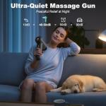 Nekteck Massage Gun Deep Tissue - 12mm Amplitude, 30 Speeds, Full-Body Muscle Relaxation Device with 5-Head for Pain Relief, Quiet USB-C Rechargeable Percussion Muscle Massager for Home Office Travel