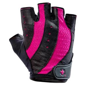 Harbinger Women's Pro Gloves with Vented Cushioned Leather Palm for Weightlifting, Training, Fitness, and Gym Workouts Medium