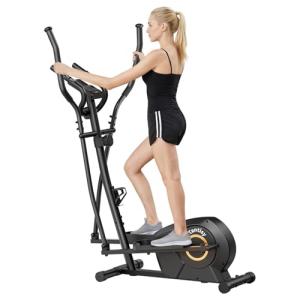 TANTISY Elliptical Machine for Apartments and Homes 8 Levels of Magnetic Resistance for a Whisper-Quiet Workout. Includes Pulse Rate sensors,15.5-inch Stride, and Supports Users up to 400 pounds
