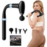Cooary 3-in-1 Detachable Percussion Massage Gun - with Upgraded Extension Handle, Back Massager for Pain Relief Deep Tissue, Muscles/Neck/Shoulders/Waist/Legs Massager with 4 Replaceable Massage Heads