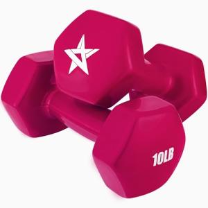Yes4All Dumbbell Vinyl Coated - 10 lbs - Pink Yarrow - Pair