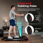 Sunny Health & Fitness Smart Slim Treadmill, Under Desk/Office, Walking Pad with Arm Exerciser Trekking Poles, Full Body Workout and Optional SunnyFit® App Enhanced Bluetooth Connectivity – SF-T723007