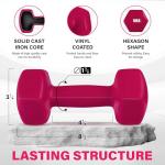 Yes4All Dumbbell Vinyl Coated - 10 lbs - Pink Yarrow - Pair