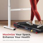 Sunny Health & Fitness Smart Slim Treadmill, Under Desk/Office, Walking Pad with Arm Exerciser Trekking Poles, Full Body Workout and Optional SunnyFit® App Enhanced Bluetooth Connectivity – SF-T723007