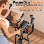 TANTISY Elliptical Machine for Apartments and Homes 8 Levels of Magnetic Resistance for a Whisper-Quiet Workout. Includes Pulse Rate sensors,15.5-inch Stride, and Supports Users up to 400 pounds