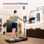 Sunny Health & Fitness Smart Slim Treadmill, Under Desk/Office, Walking Pad with Arm Exerciser Trekking Poles, Full Body Workout and Optional SunnyFit® App Enhanced Bluetooth Connectivity – SF-T723007