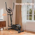 TANTISY Elliptical Machine for Apartments and Homes 8 Levels of Magnetic Resistance for a Whisper-Quiet Workout. Includes Pulse Rate sensors,15.5-inch Stride, and Supports Users up to 400 pounds