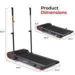Sunny Health & Fitness Smart Slim Treadmill, Under Desk/Office, Walking Pad with Arm Exerciser Trekking Poles, Full Body Workout and Optional SunnyFit® App Enhanced Bluetooth Connectivity – SF-T723007