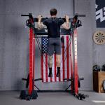 MAJOR FITNESS F22 Power Rack with Weight Bench, Barbell & 230lbs Weight Plates, 1600lbs Heavy-Duty All-in-One Squat Rack with Cable Crossover, Dual Pulley System & Attachments for Home Gym, Khaki