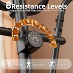 TANTISY Elliptical Machine for Apartments and Homes 8 Levels of Magnetic Resistance for a Whisper-Quiet Workout. Includes Pulse Rate sensors,15.5-inch Stride, and Supports Users up to 400 pounds