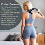 Cooary 3-in-1 Detachable Percussion Massage Gun - with Upgraded Extension Handle, Back Massager for Pain Relief Deep Tissue, Muscles/Neck/Shoulders/Waist/Legs Massager with 4 Replaceable Massage Heads