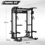 MAJOR FITNESS F22 Power Rack with Weight Bench, Barbell & 230lbs Weight Plates, 1600lbs Heavy-Duty All-in-One Squat Rack with Cable Crossover, Dual Pulley System & Attachments for Home Gym, Khaki