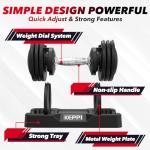Keppi 25lb Adjustable Dumbbell Set for Workouts