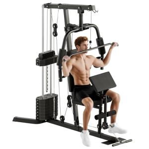 Soozier Multifunction Home Gym System with 100Lbs Weights