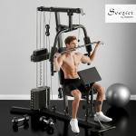 Soozier Multifunction Home Gym System with 100Lbs Weights