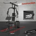 Soozier Multifunction Home Gym System with 100Lbs Weights