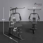 Soozier Multifunction Home Gym System with 100Lbs Weights