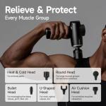 HEYCHY Percussion Massage Gun Deep Tissue with Heat and Cold, Portable Handheld Muscle Massager, Percussion Back Body Masajeador 12mm Amplitude for Athletes, Runner, Gifts for Men Women