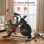 Magnetic Exercise Bike for Home, Heavy-Duty Stationary Bike with 380 lbs Weight Capacity & Extended Frame for Tall Riders up to 6'5", Quiet Magnetic Resistance Indoor Cycling Spin Bike for Home Gym Cardio