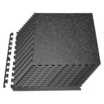 VEVOR 0.56Inch 96sq.ft 24 Tiles Gym Flooring for Home Gym, Rubber Top with High Density EVA Foam, 24 x 24In Gym Floor Exercise Equipment Mats, Interlocking Gym Mats, Puzzle Workout Mats, Black & White