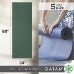 Gaiam Yoga Mat Premium Solid Color Non Slip Exercise & Fitness Mat for All Types of Yoga, Pilates & Floor Workouts, Sagebrush, 5mm