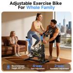 YPOO Exercise Bike, Magnetic Stationary Bikes for Home with Exclusive App, 300lbs Weight Capacity Indoor Cycling Bike Silent Belt Drive with Tablet Mount and Fitness Courses for Weight Loss