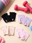 Fourluoo 4 Pairs Pilates Gloves with Grips for Women Non Slip Cotton Fingerless Silicone Yoga Gloves for Gym Exercise Workout Weight Training Mitten Fits Most Women Men