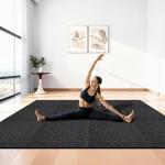VEVOR 0.56Inch 96sq.ft 24 Tiles Gym Flooring for Home Gym, Rubber Top with High Density EVA Foam, 24 x 24In Gym Floor Exercise Equipment Mats, Interlocking Gym Mats, Puzzle Workout Mats, Black & White