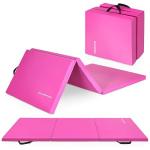 BalanceFrom Fitness GoGym 2 Inch Thick Tri Fold Folding Anti Tear High Density Vinyl Exercise Mat for Yoga, Aerobics, Pilates, and Gymnastics, Pink