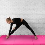 BalanceFrom Fitness GoGym 2 Inch Thick Tri Fold Folding Anti Tear High Density Vinyl Exercise Mat for Yoga, Aerobics, Pilates, and Gymnastics, Pink