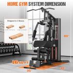 GOIMU Home Gym, M1 Workout Station with 140LBS Weight Stack, Multifunctional Home Gym Equipment with Pulley System & Adjustable Seat for Full Body Strength Training (M1 PRO)
