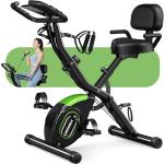 Caromix Folding Exercise Bike, 5 in 1 Stationary Magnetic Cycling Bicycle Upright Indoor Cycling Bike for Home Workout 330LB Capacity (Dark Black)