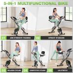 Goimu Exercise Bike, 5 in 1 Foldable Stationary Bike for Seniors, 16-Level Adjustable Magentic Resistance, Indoor Recumbent Bike with 330LB Capacity, Comfortable Seat Backrest (Dark Grey)