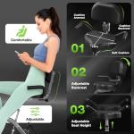 Goimu Exercise Bike, 5 in 1 Foldable Stationary Bike for Seniors, 16-Level Adjustable Magentic Resistance, Indoor Recumbent Bike with 330LB Capacity, Comfortable Seat Backrest (Dark Grey)