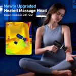 Beyn Hot and Cold Fascia Gun - Detachable Extended Handle Massage Gun,Deep Tissue Massage Gun, Used for Relieving Pain in The Back/Muscles of The Neck/Body, with 6 Massage Heads, LCD Display.