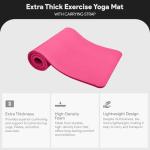 BalanceFrom All-Purpose 1-Inch Extra Thick High Density Anti-Tear Exercise Yoga Mat with Carrying Strap (Pink)