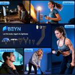 Beyn Hot and Cold Fascia Gun - Detachable Extended Handle Massage Gun,Deep Tissue Massage Gun, Used for Relieving Pain in The Back/Muscles of The Neck/Body, with 6 Massage Heads, LCD Display.