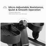 Sunny Health & Fitness Smart Under-Desk Elliptical Trainer, Mini Pedal Equipment for Senior Low-Profile Workout, Cycle Cardio Training at Home/Office, Free SunnyFit App Bluetooth Connect - SF-E324029