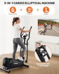 Caromix Elliptical Machine with Magnetic Resistance, Elliptical Exercise Machine for Home with LCD Monitor and Hyper-Quiet Magnetic Driving System, 300LBS Loading Capacity