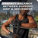 Harbinger Pro Wristwrap Gloves 3.0 - Enhanced Grip, Superior Wrist Support, Breathable 4-Way Stretch Lycra, Durable Leather Palm, Half-Finger Design for Weightlifting, Gym, Black, X-Large - Men's