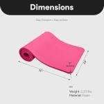 BalanceFrom All-Purpose 1-Inch Extra Thick High Density Anti-Tear Exercise Yoga Mat with Carrying Strap (Pink)