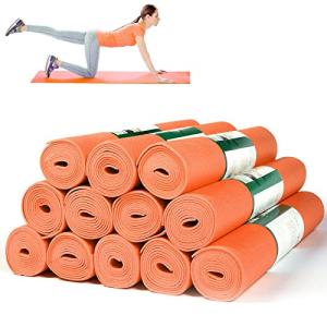 Amylove 12 Pieces Yoga Mats Bulk 68x24x0.12 Inch Exercise Non Slip Fitness Workout Mats for Women Men Home Workout Gym Yoga(Orange)
